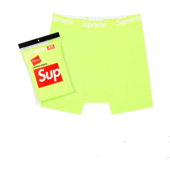 Supreme Other - Supreme Hanes Boxer Briefs (2 Pack)- Fluorescent Yellow